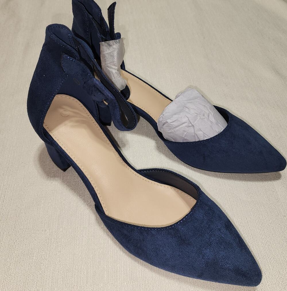 ZBY Womens 6.5 Blue Heels Ankle Strap